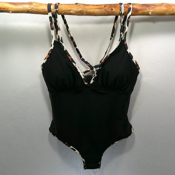 B2prity Other - B2prity NWT One Piece Swimsuit V Neck Black Tummy Control Size Large.